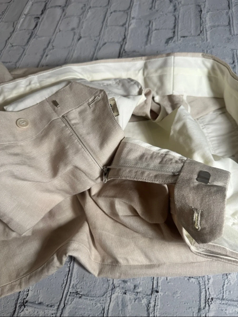 Comfort Zone by George Foreman Waist-Relaxer Linen Blend Pants Khaki size 50x32
